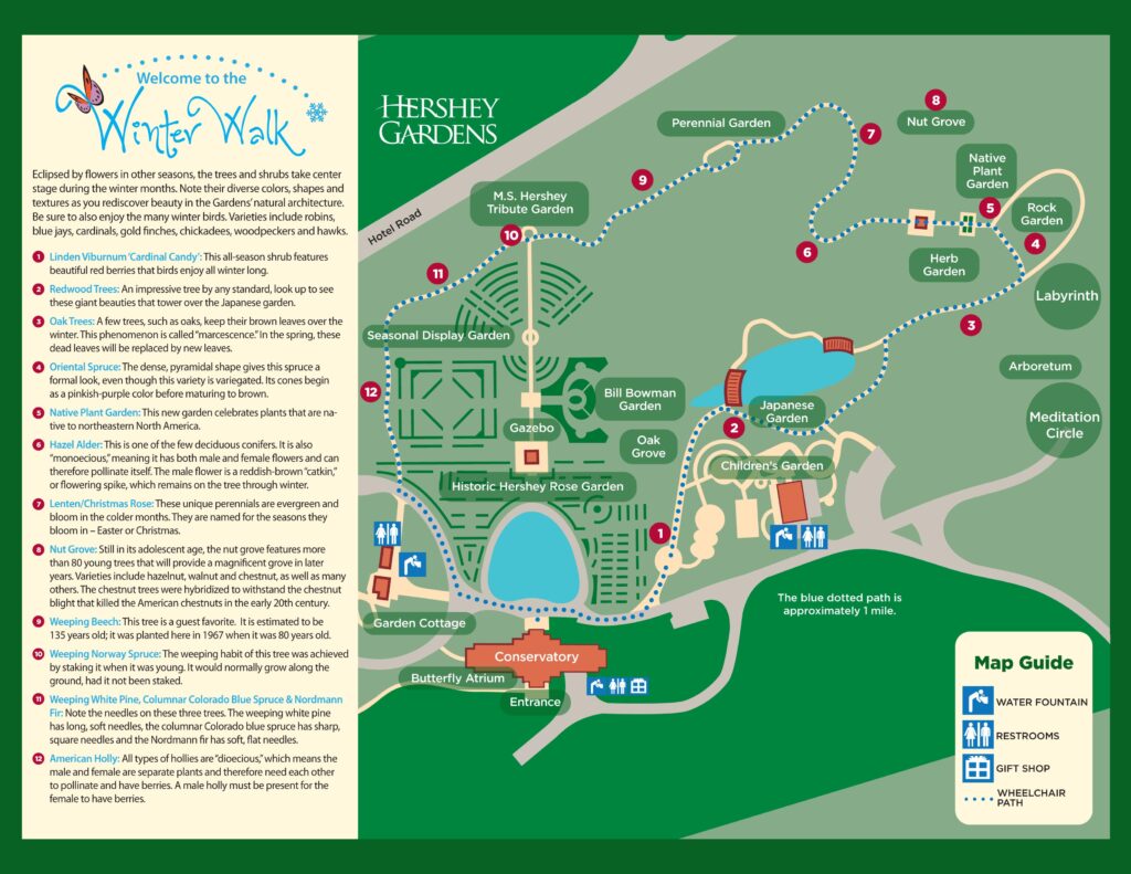 Map Of Hershey Gardens Hershey Gardens